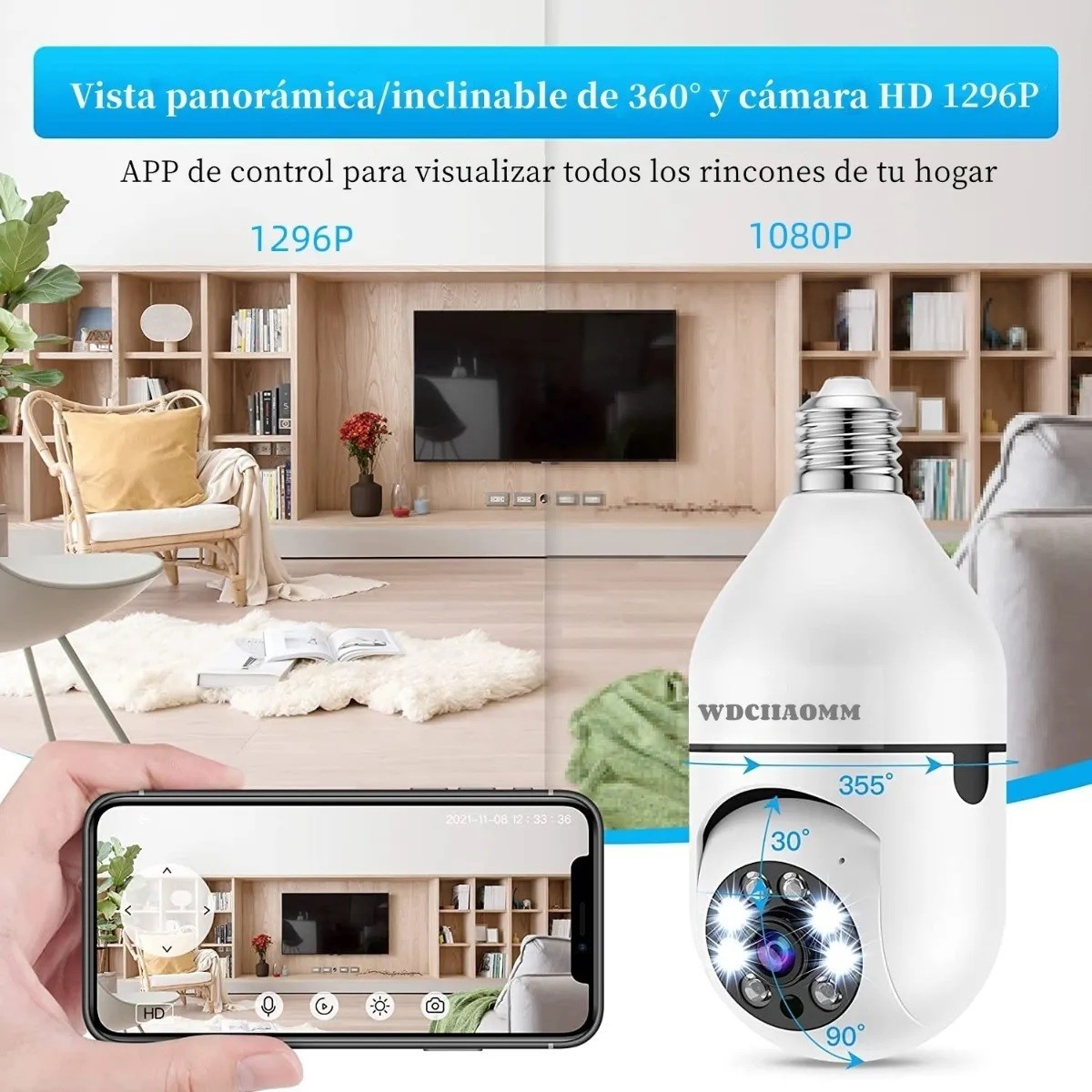 C&aacute;mara De Seguridad Socket 3mp Wifi Exterior/interior 360&ordm; image number null