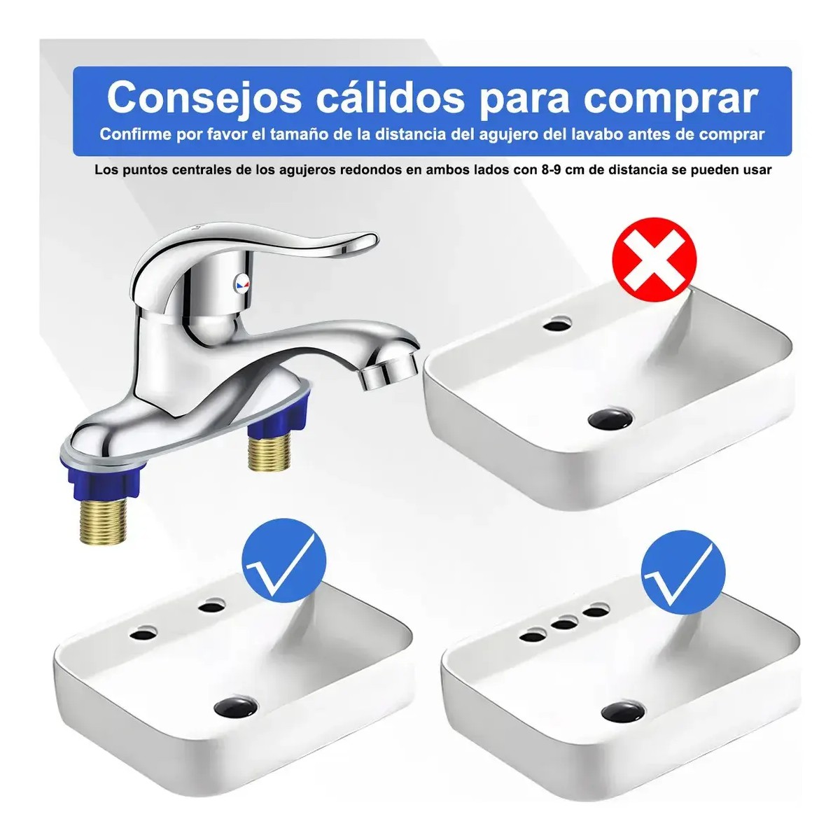 Llave Mezcladora De Monomando Lavabo Ba&ntilde;o image number null