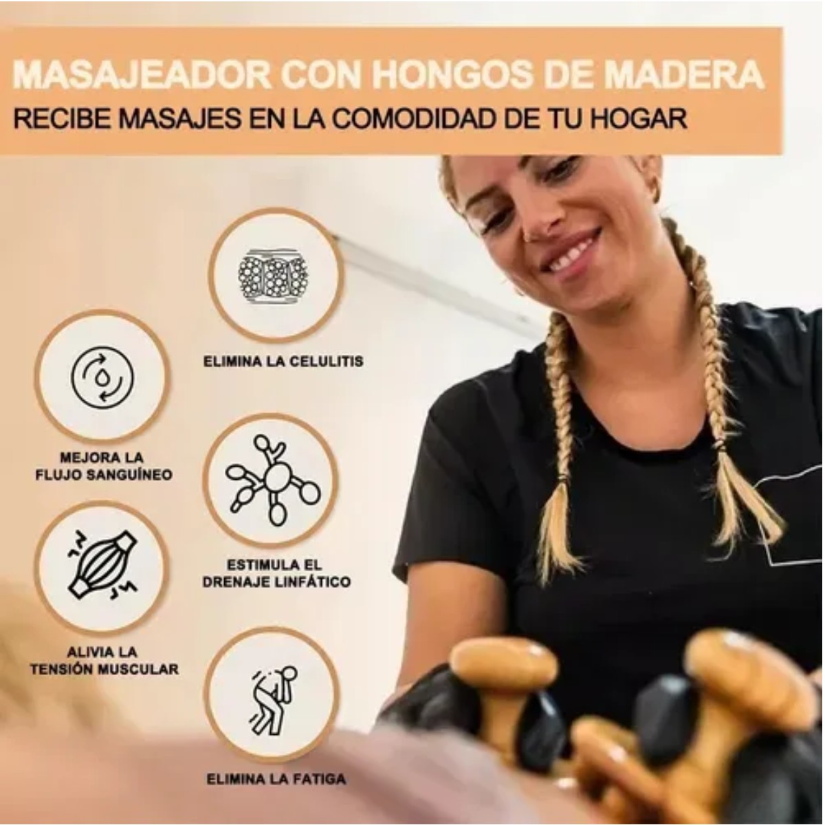 Set 8 en 1 Maderoterapia Masaje Drenaje Linf&aacute;tico Cuerpo image number null
