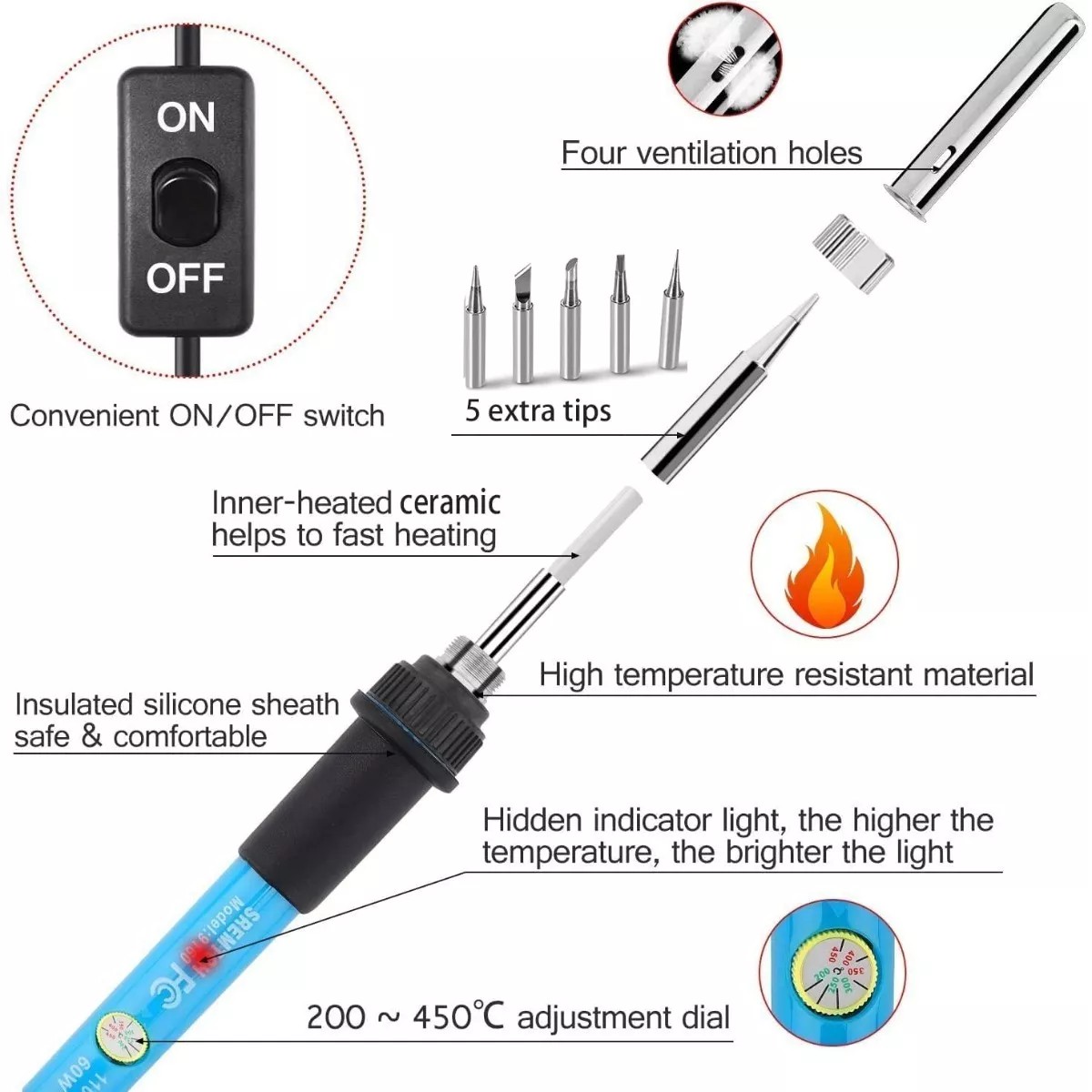 Kit De Soldador Temperatura Ajustable 100g Alambre De Esta&ntilde;o image number null