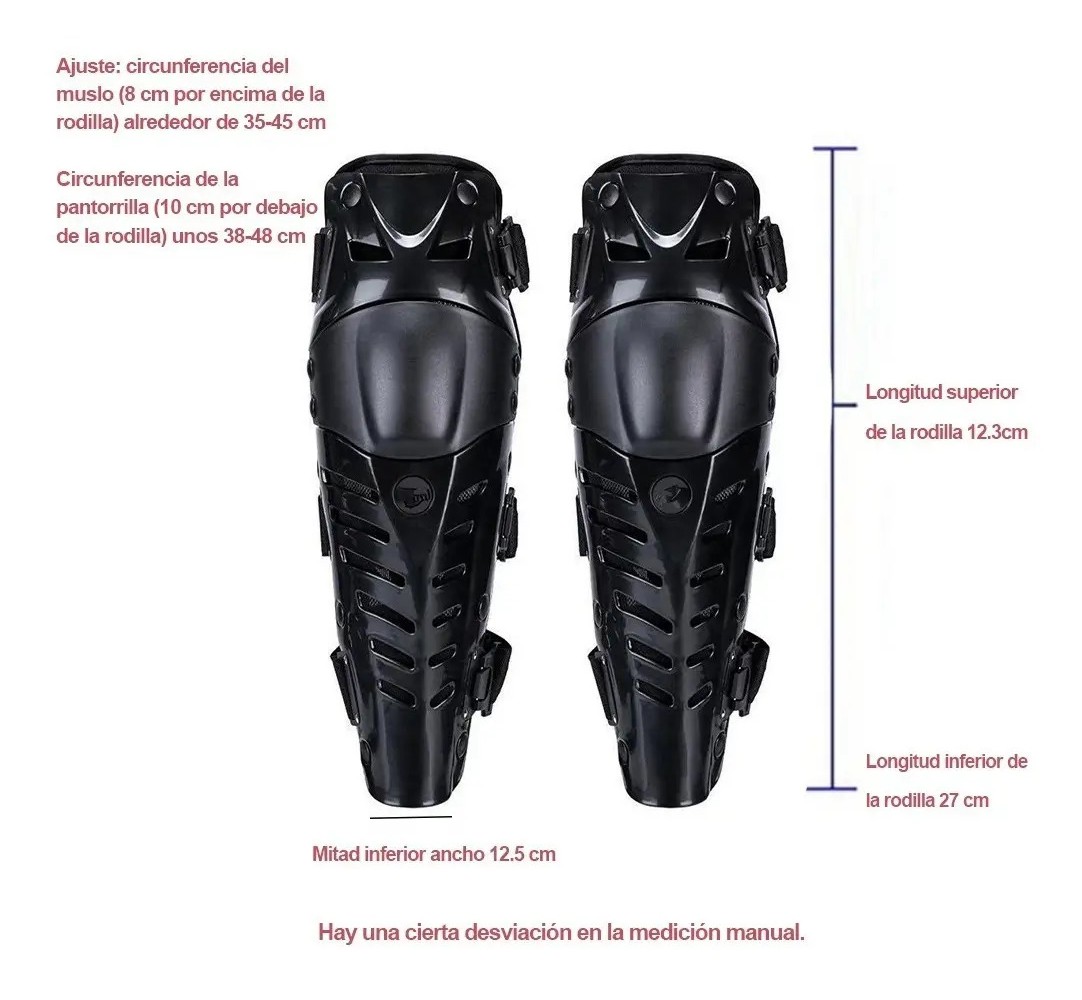 Rodilleras Protectoras Motociclista 1 Par Negro image number null
