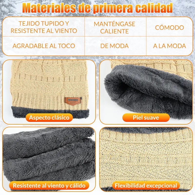 18 Conjunto Gorro Bufanda Guantes Fr&iacute;o Tejido Lana Calcetine image number null