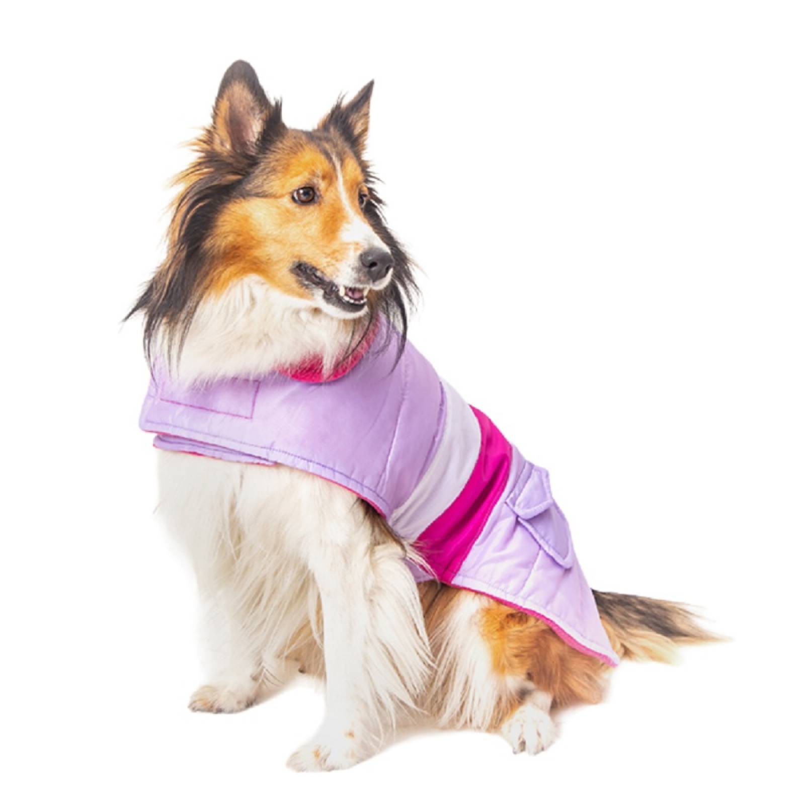 Capa Puffy Color Lila/Rosa Polar P/Perro Talla 1 Pet Pals image number null