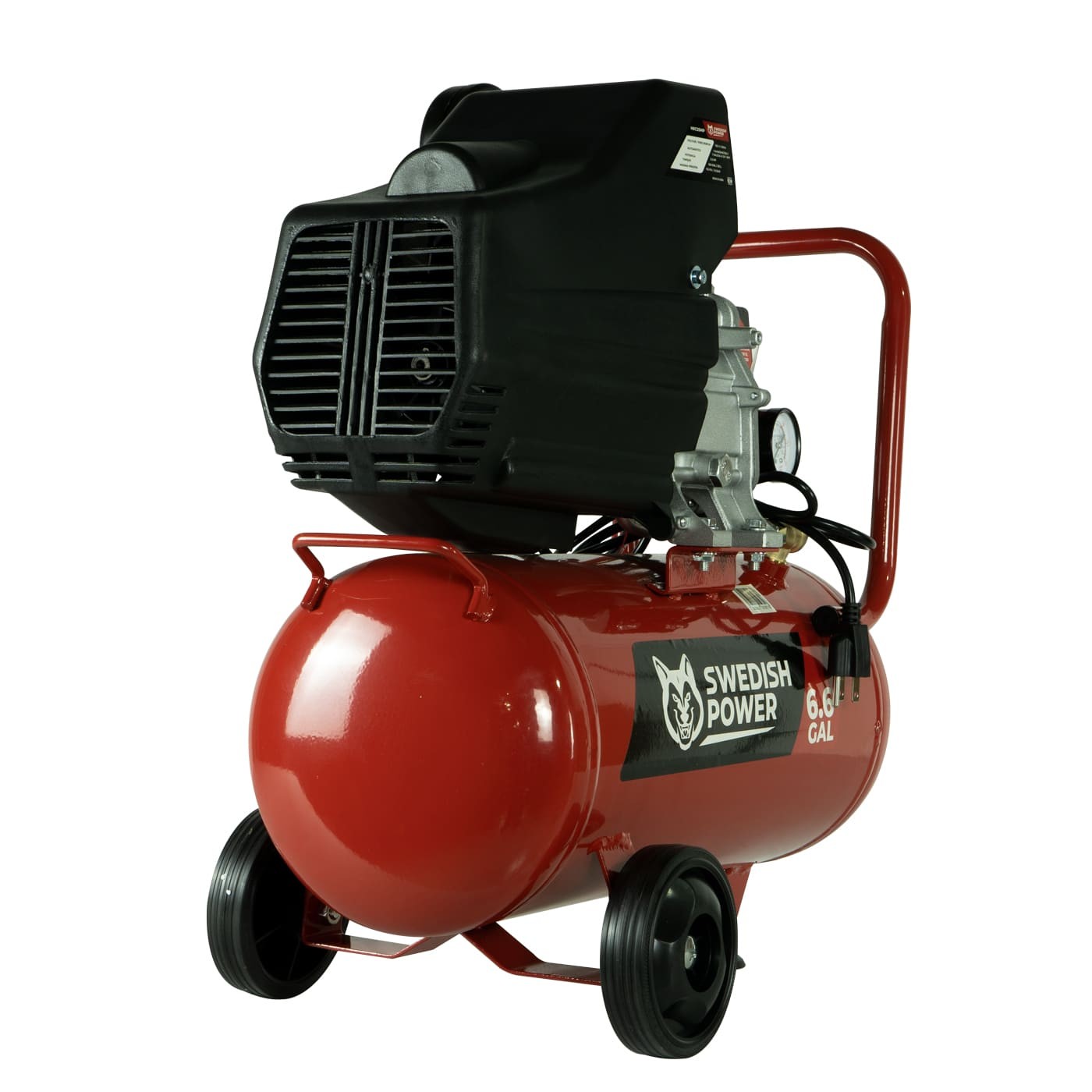 COMPRESOR DE AIRE ELECTRICO SWEDISH HUSKY POWER 25 LITROS 2.5 HP C/MANGUERA Y PISTOLA - HKC25MP image number null