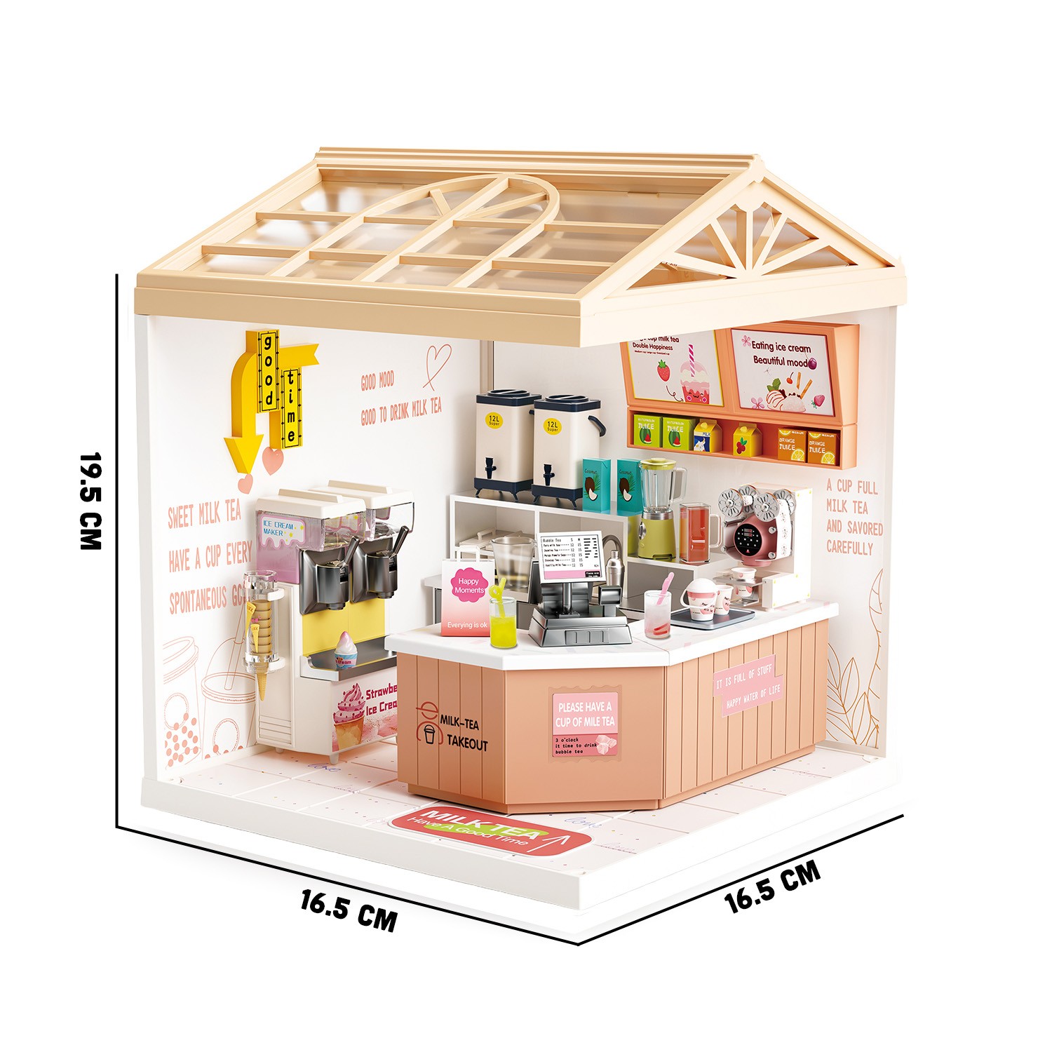 Juguete Tienda de Helados y Bubble Tea en Miniatura con Accesorios y Luz Nocturna image number null