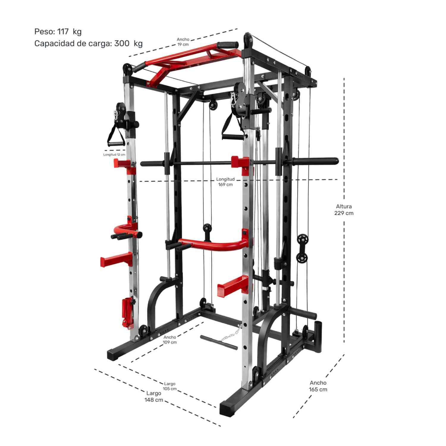 Jaula Smith Gimnasio Multifuncional Power Rack Poleas image number null