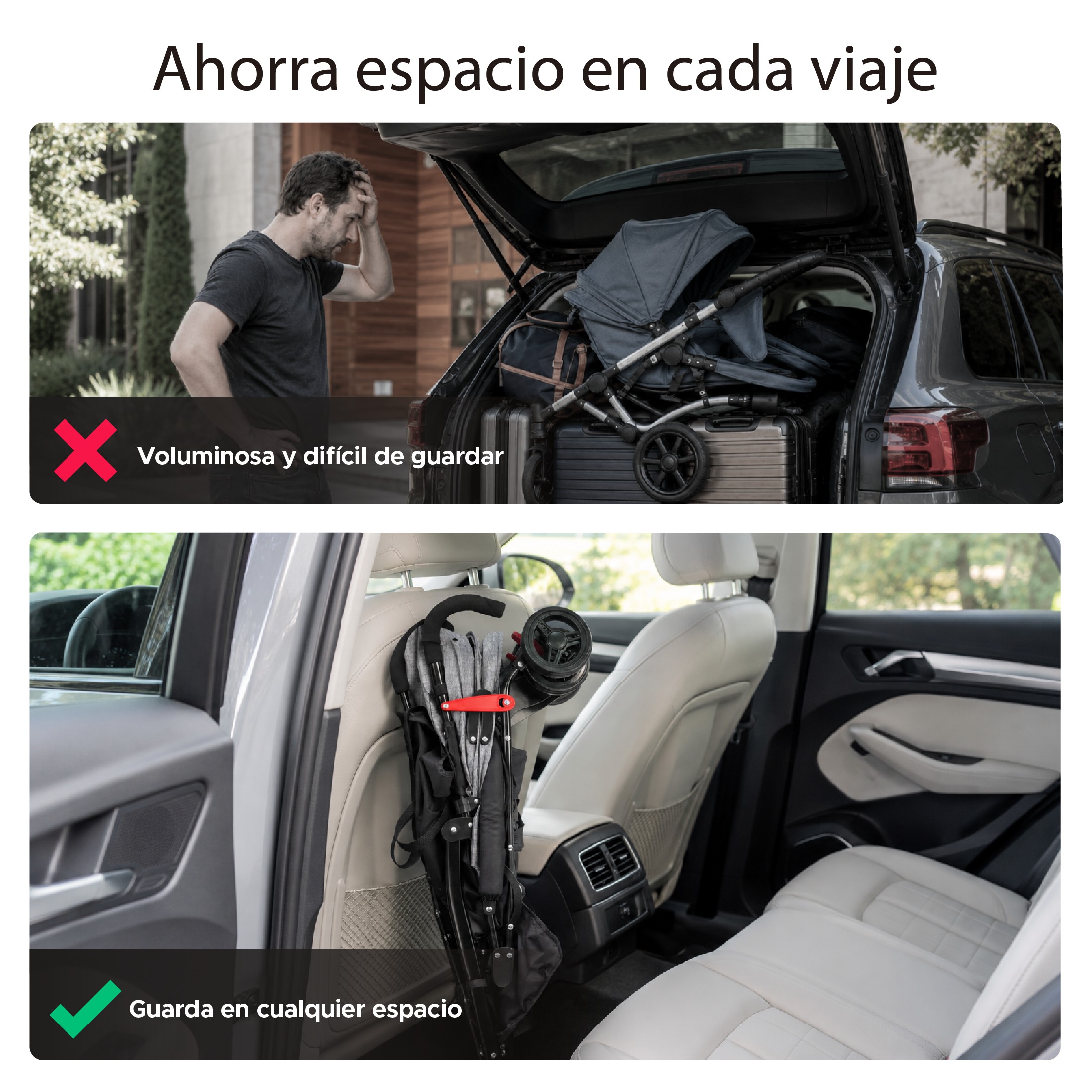 Carriola YEI Gris Bast&oacute;n con Asiento Reclinable Reposapi&eacute;s Ajustable y Dise&ntilde;o Plegable image number null