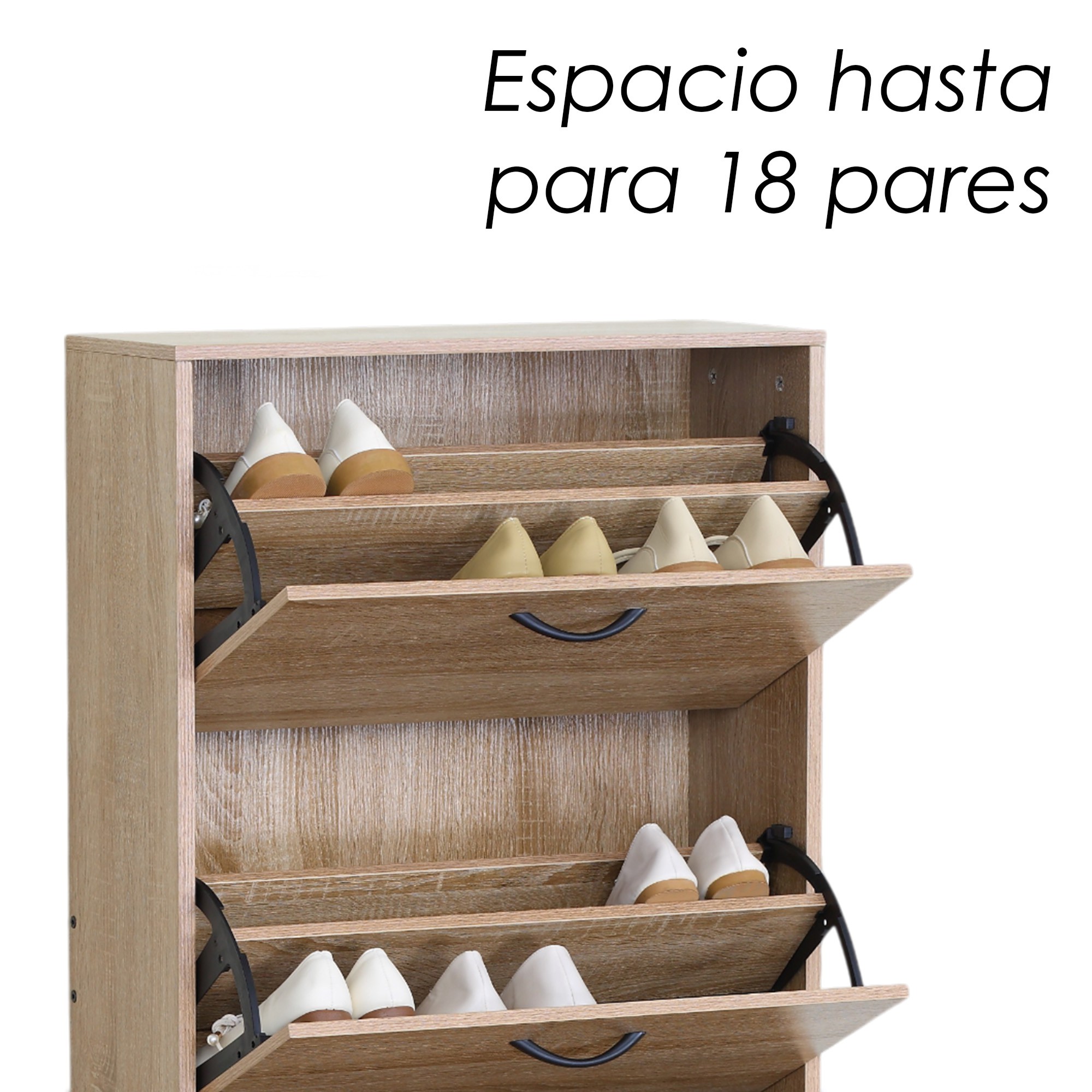Ilios Innova | Zapatera Minimalista de 3 Compartimientos para 18 Pares, Organizador de Calzado para Rec&aacute;mara y Pasillo image number null