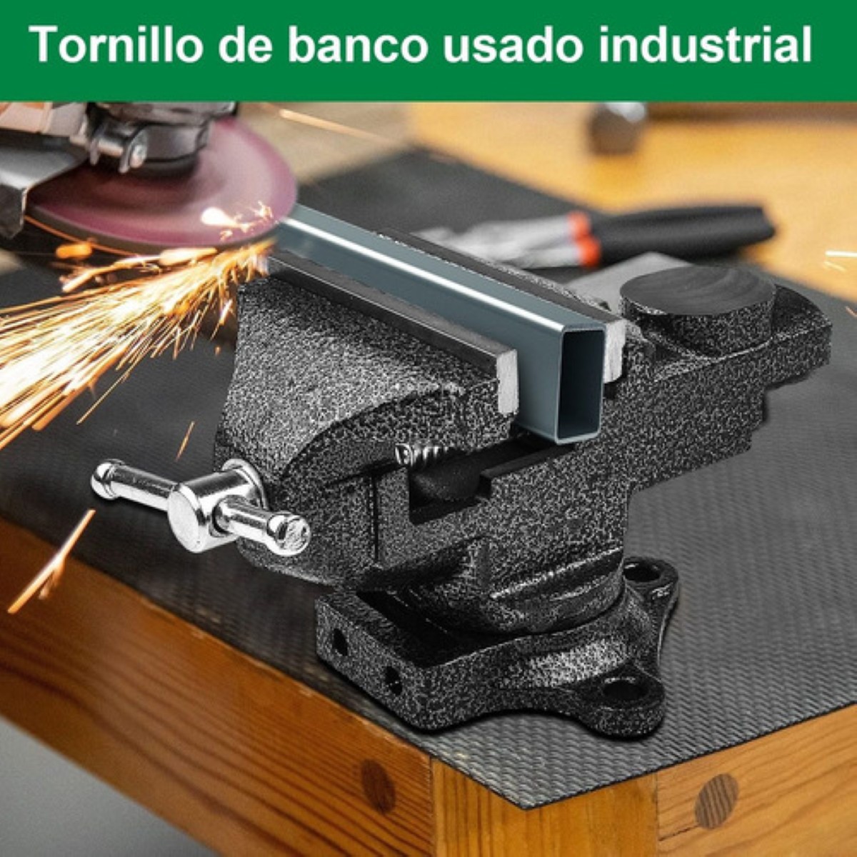 Tornillo De Banco Ligero De Ajuste R&aacute;pido 360&deg; Negro image number null
