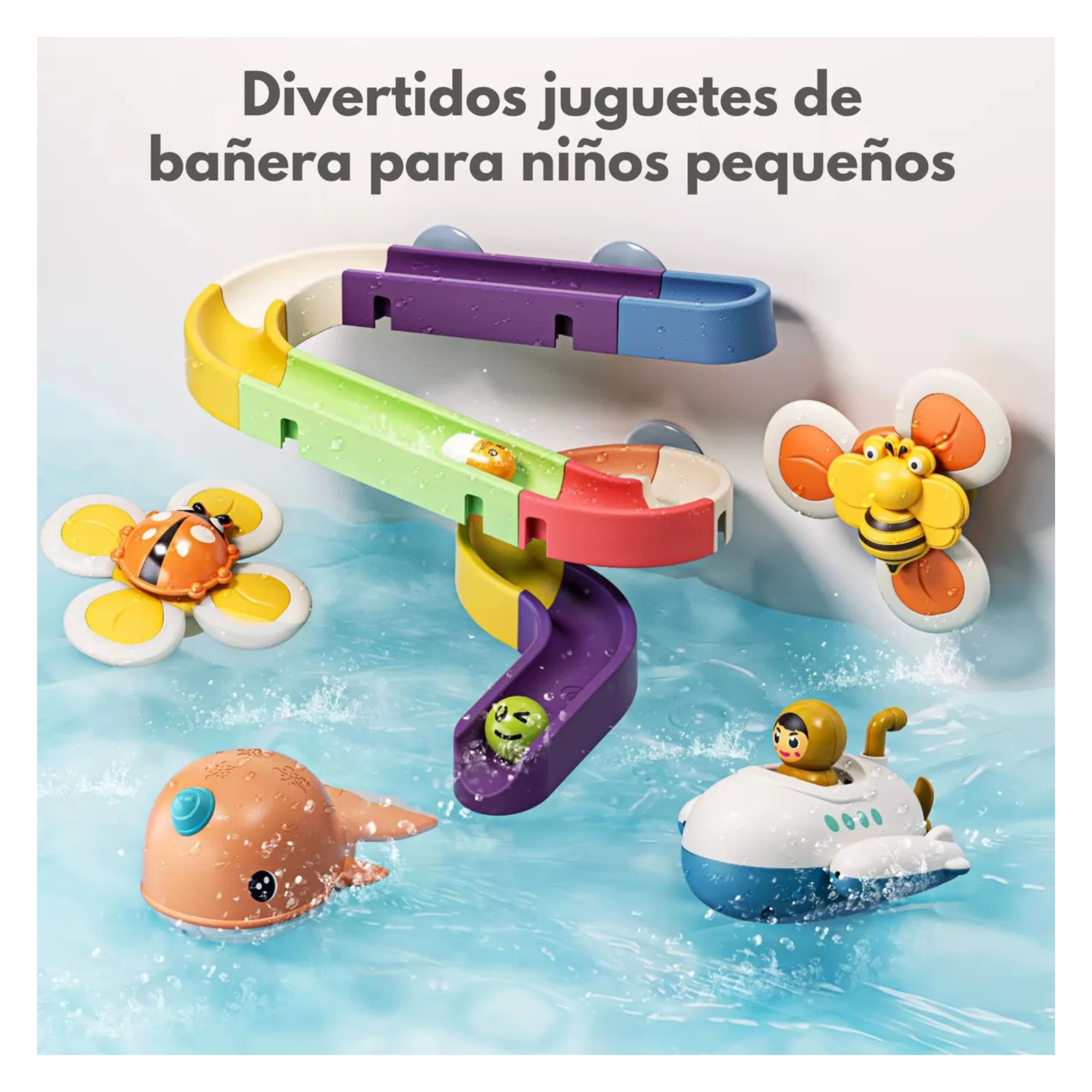 "Dino Splash Divertido Juguete Ba&ntilde;o Beb&eacute; Ducha Regadera Tobog&aacute;n Flotadores Verde de Buena calidad Excelente Accesorio image number null