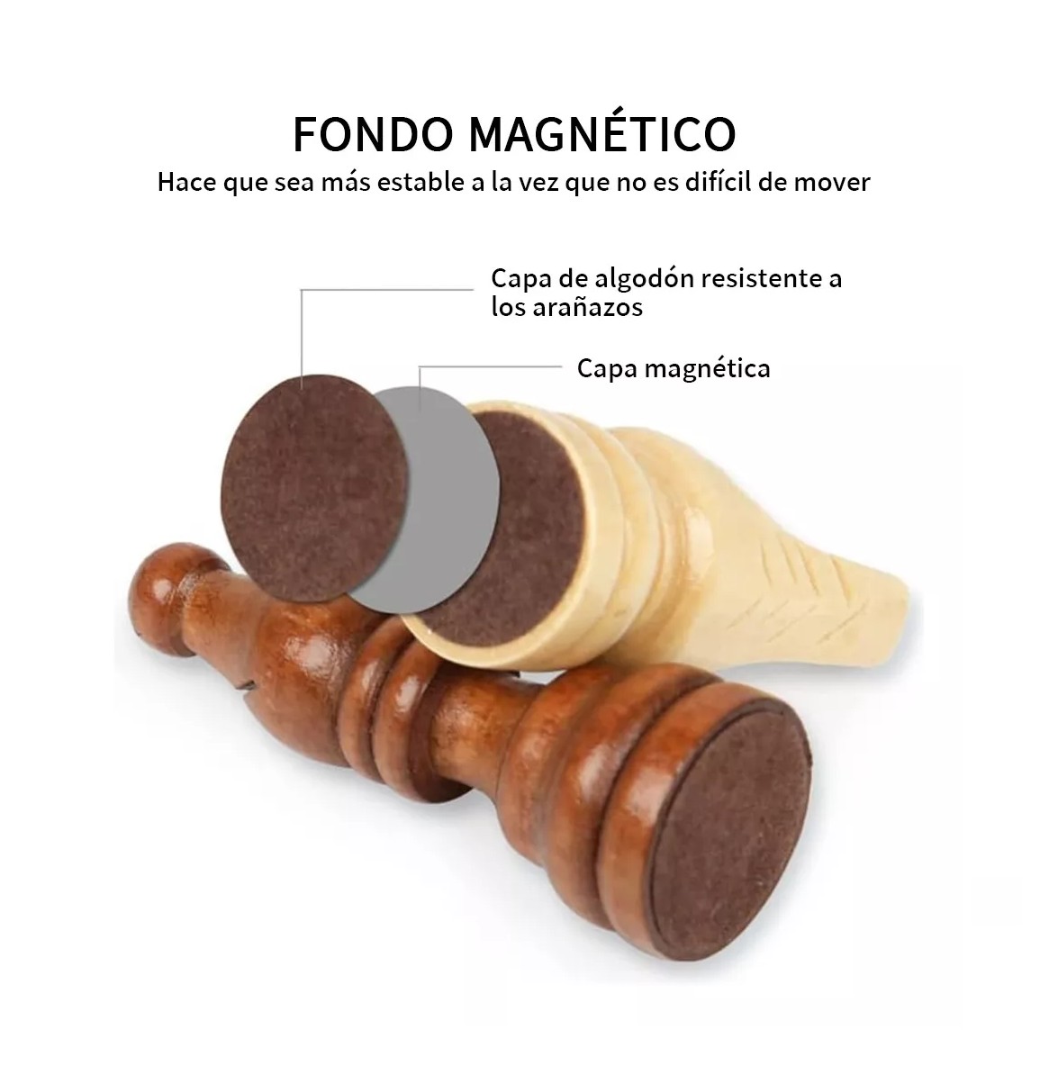 Juego De Ajedrez Plegable De Madera Magn&eacute;tica Con Tablero image number null
