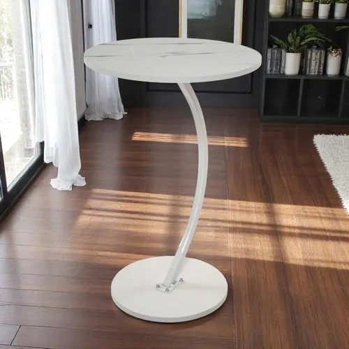 Mesa Mesas Centro Minimalista Auxiliar Circular Sala Moderna Perla Cocina Lateral Metal Mdf Madera Modernas image number null