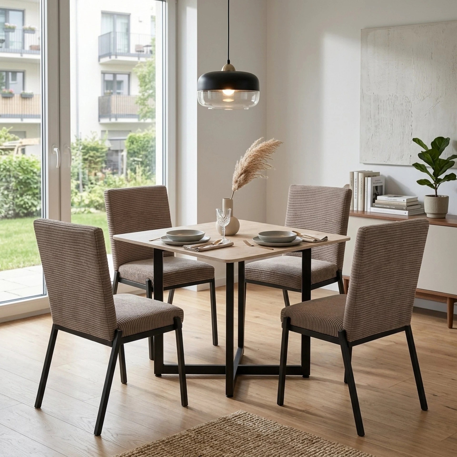 Antecomedor 4 Sillas Luxora + Zenara Beige Kessa image number null