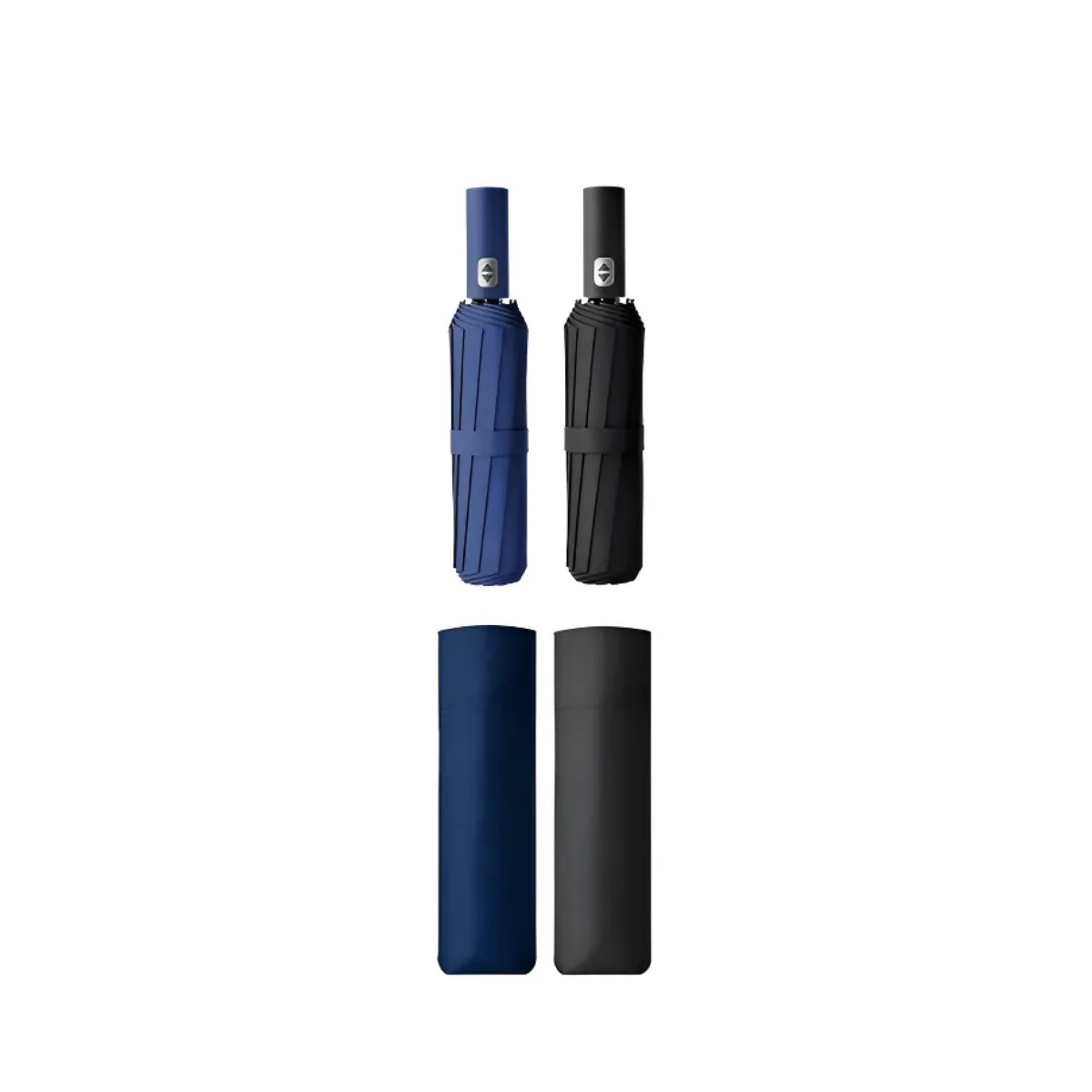Paraguas Sombrilla Reforzado Autom&aacute;tico Protecci&oacute;n Uv 2 Piezas Negro y Azul real image number null