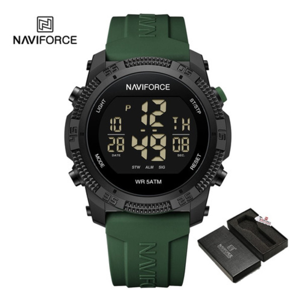Relojes Deportivos Digitales Naviforce Para Hombre Y Mujer verde oscuro image number null