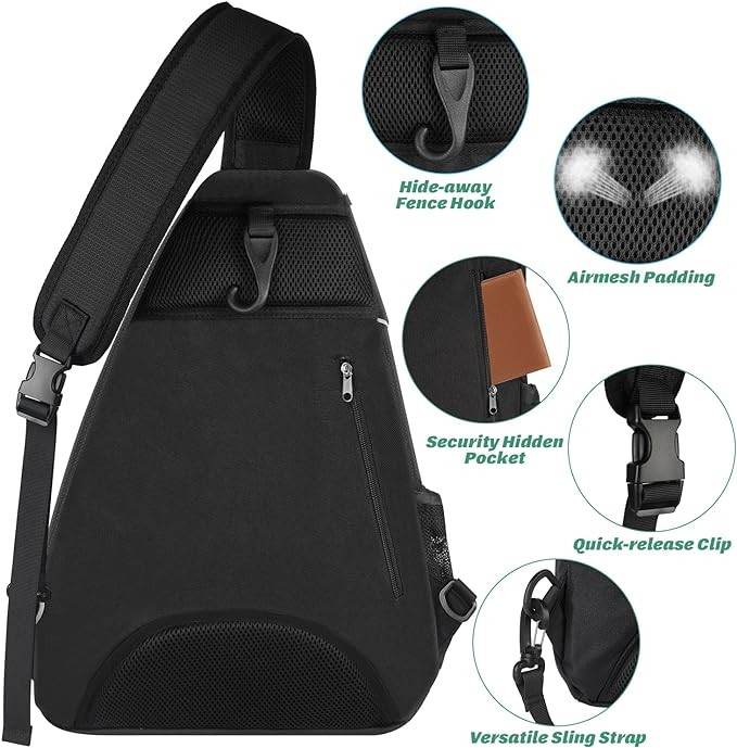 A Ytonet Bolsa de Tenis, Mochila Padel Resistente al Agua Raquetero, Cruzada Mochila Tennis Bag para Hombres y Mujeres, para Raquetas B&aacute;dminton, Squash, Pickleball, Pelotas y Otros Accesorios Deportivos. image number null