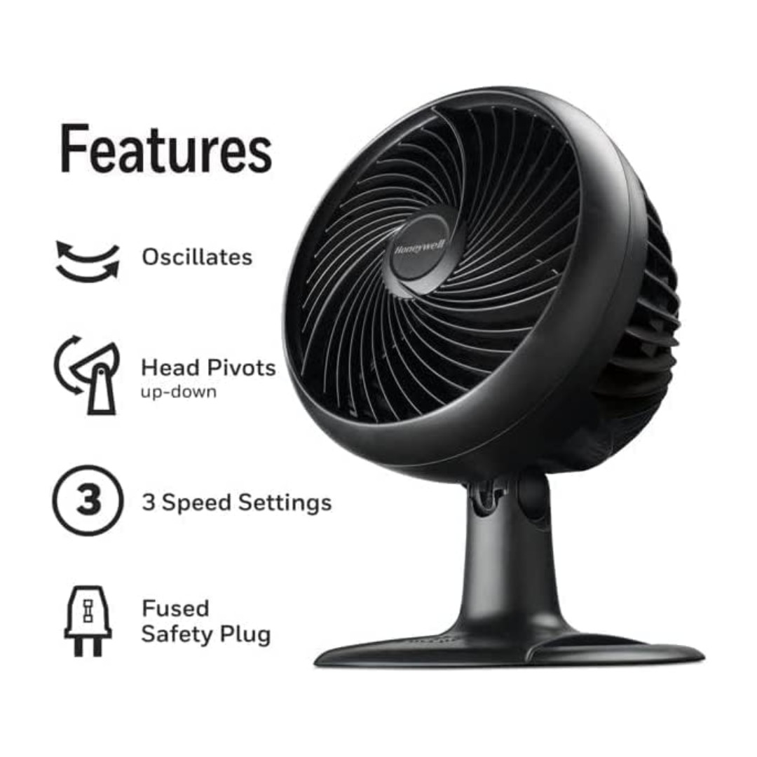 Honeywell Ventilador de Mesa Oscilante Turbo Power de 10&rdquo; con 3 Velocidades Abanico de Mesa con Opci&oacute;n de Montaje image number null