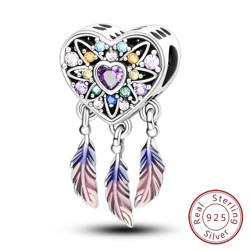 Charms de Plata Esterlina 925 para Pulsera y Collar SET 5 PCS Random, Abalorios Colgantes Rosa Accesorios de Joyer&iacute;a DIY image number null
