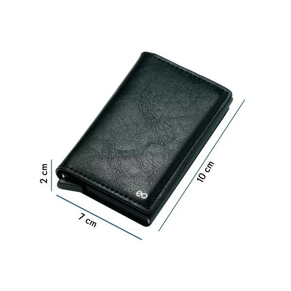 Cartera Tarjetero Billetera Unisex De Cuero Protecci&oacute;n Rfid Color Negro image number null