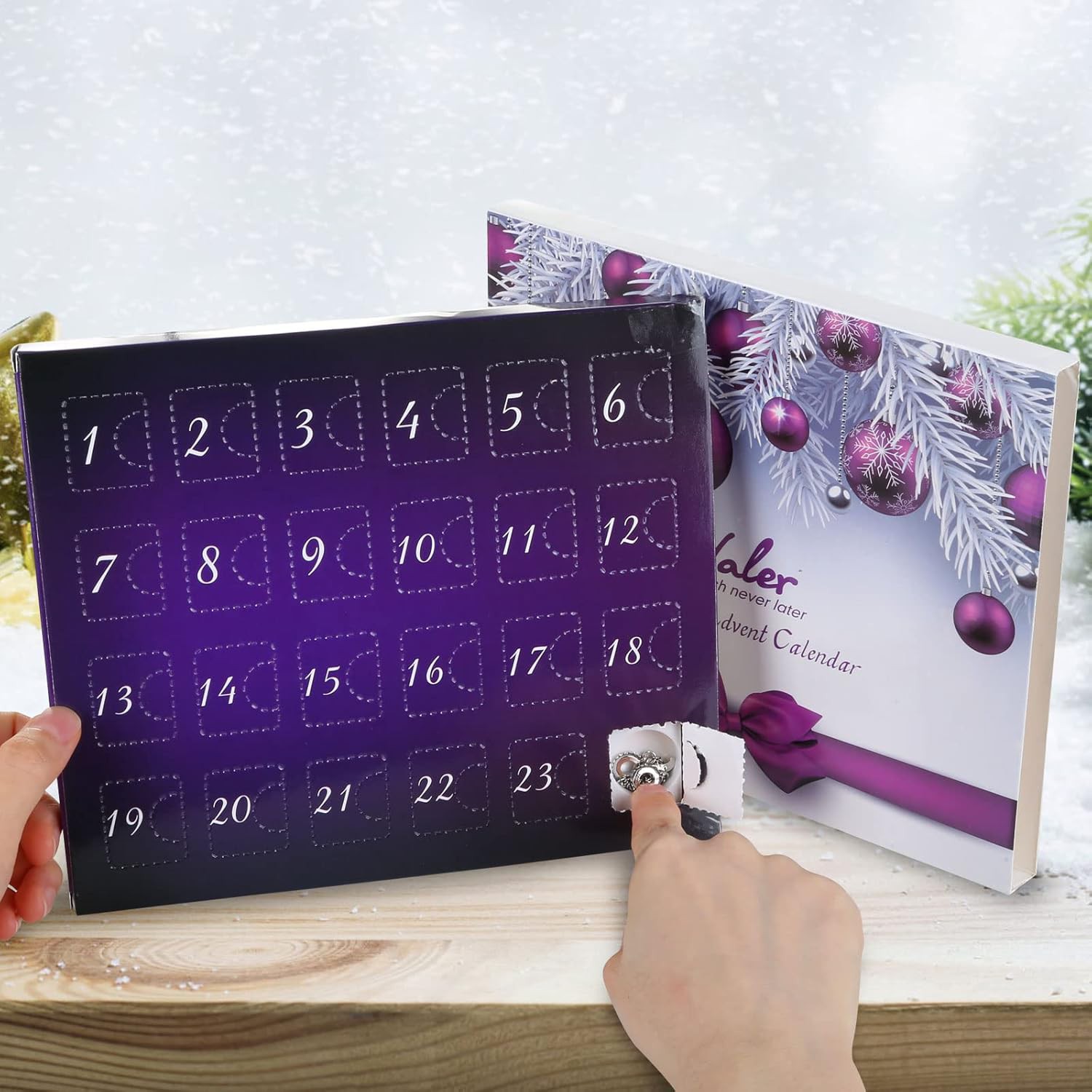 Calendario de Adviento 22 Colgantes Joyer&iacute;a + 1 Collar + 1 Pulsera de Navidad Regalo para Esposa Novia Madre y Amiga image number null