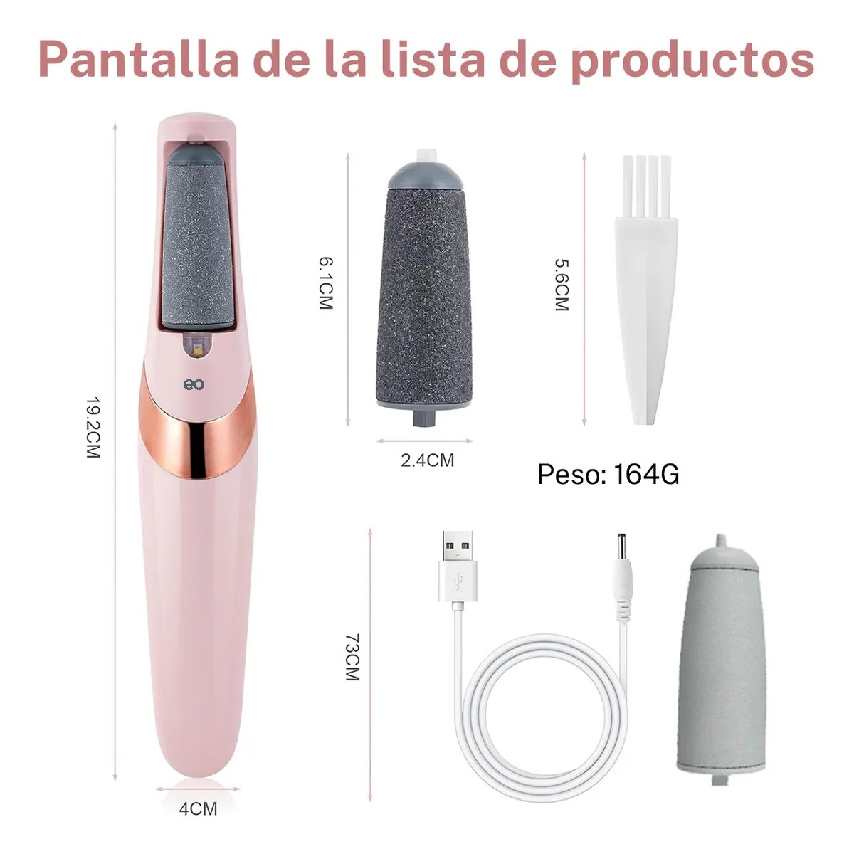Aparato De Pedicura El&eacute;ctrico Con Papel De Lija Para Pies Rosa image number null