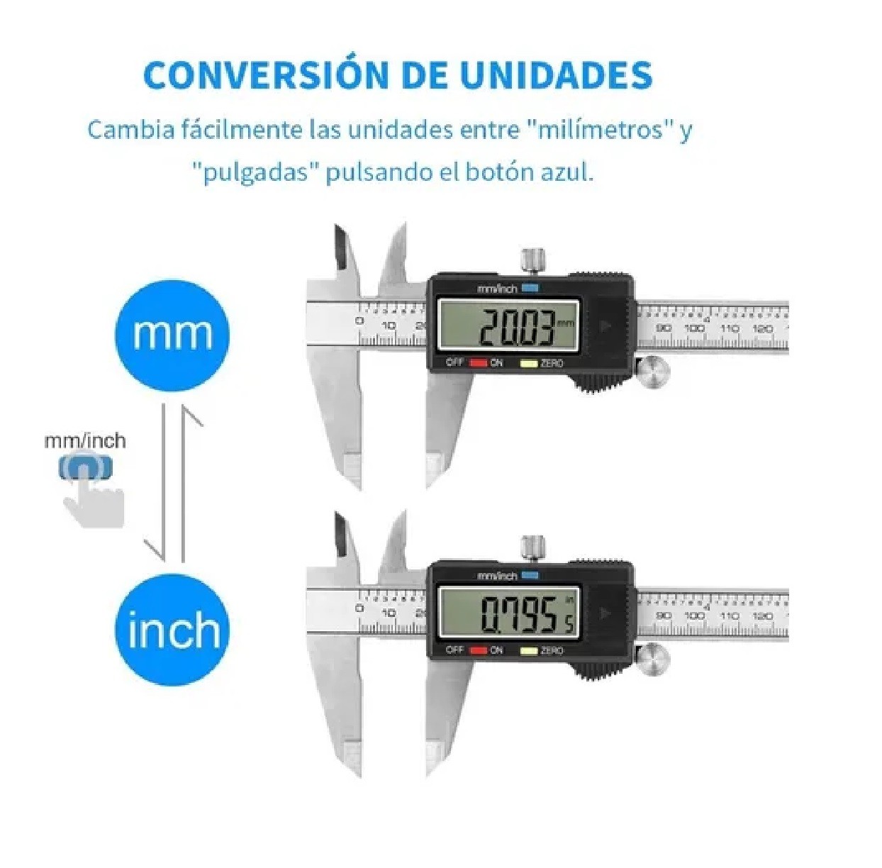 Calibrador Vernier Digital Pie De Rey Estuche Negro image number null