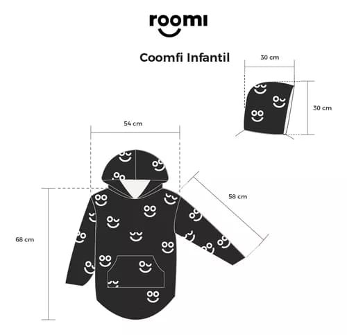 Coomfi - Maxi Hoodie, Sudadera Para Dormir Unitalla Infantil Negro image number null