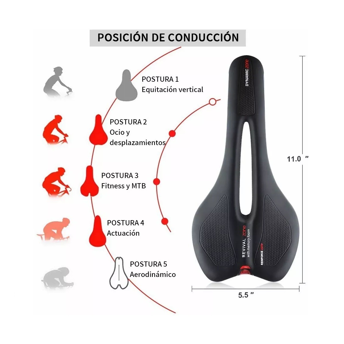 Asiento De Bicicleta C&oacute;modo Con Coj&iacute;n Suave image number null