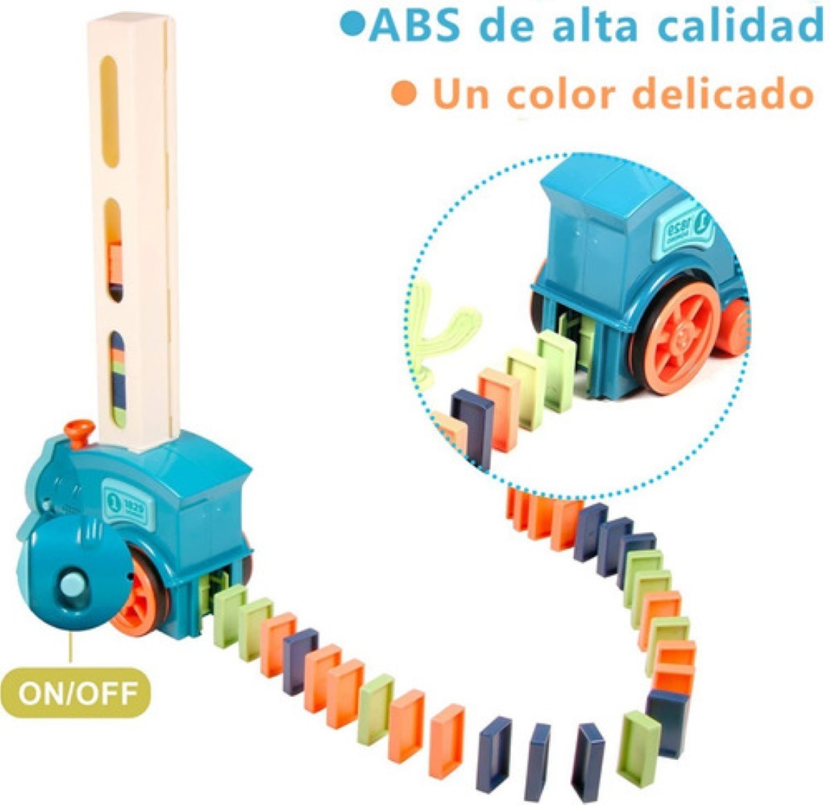 Juego Para Ni&ntilde;os Tren Domin&oacute; Veh&iacute;culos 60pz Multicolor image number null