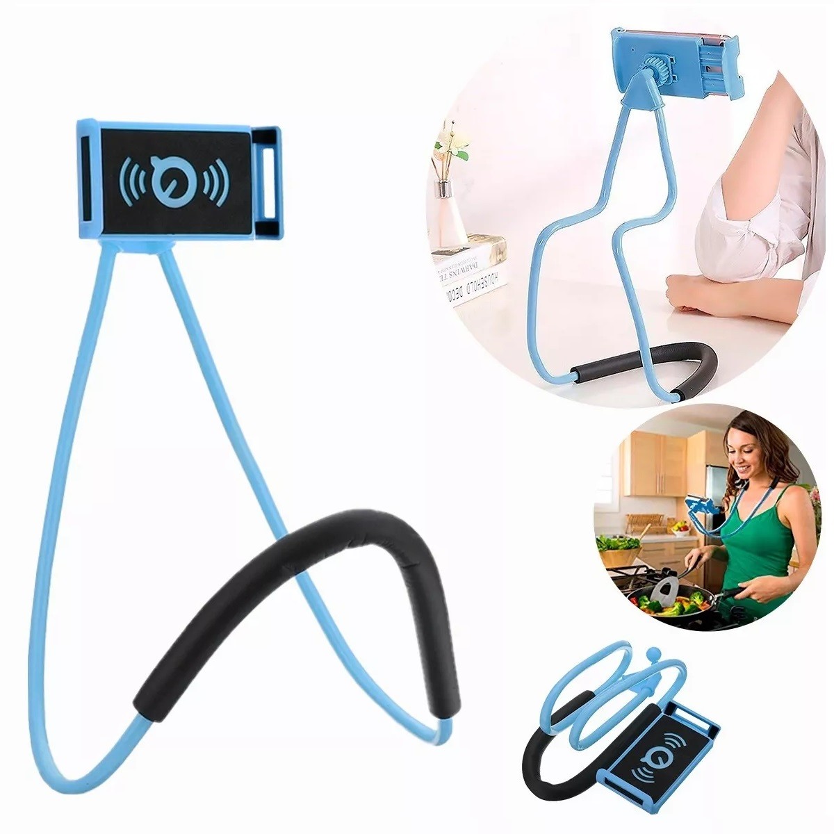 Soporte Celular Cuello Flexible Auto Color Azul image number null