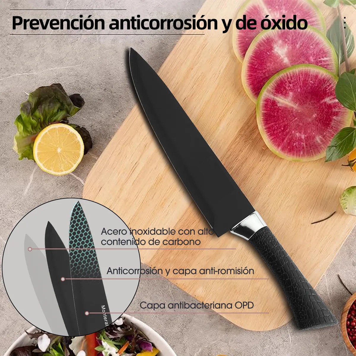Juego De 10 Cuchillos Profesionales Con Base image number null