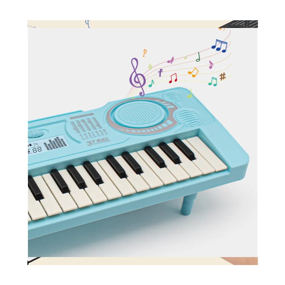 Piano Electr&oacute;nico Con Mini Teclado De 37 Teclas Azul image number null