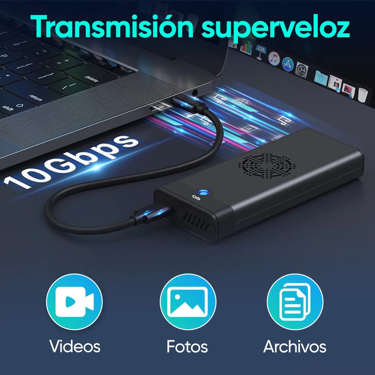 Disipaci&oacute;n Calor Carcasa Disco Duro Ssd M.2 Nvme SATA Con Ventilador image number null