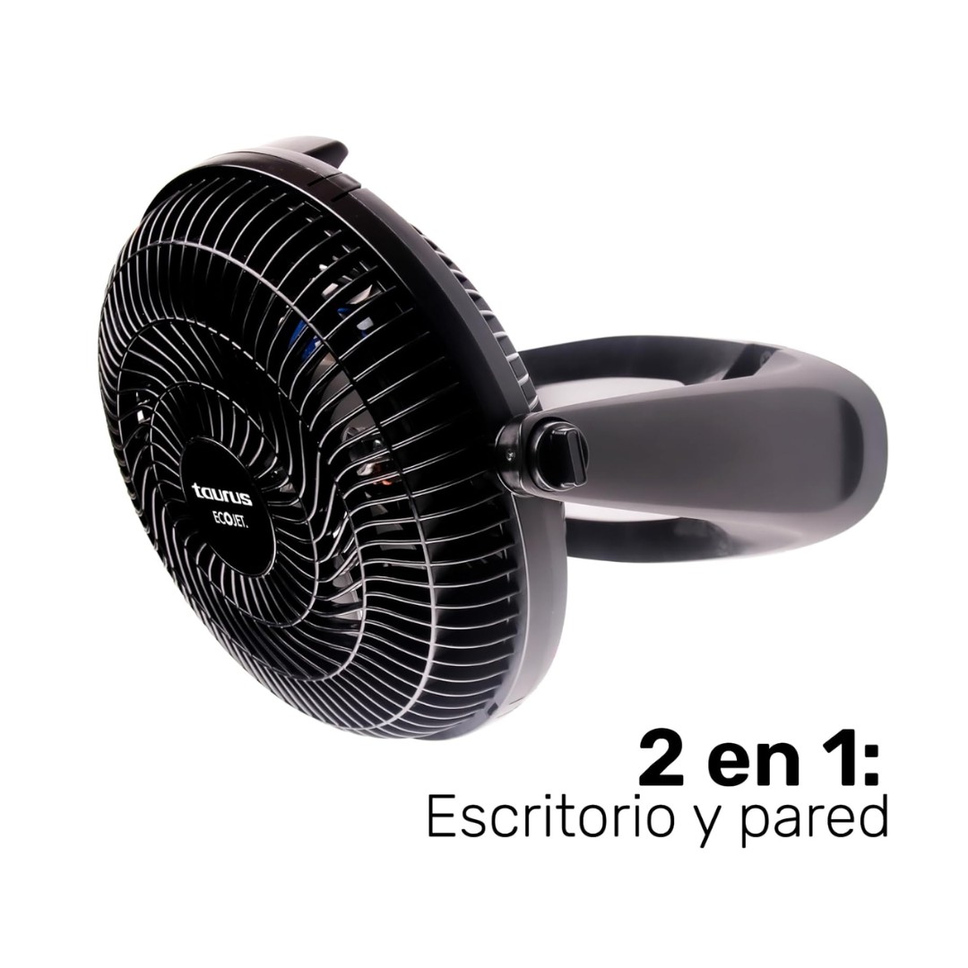TAURUS OASIS Ventilador de Escritorio 10 Pul. | 2 en 1: Mesa y Pared | 30% Mas Flujo de Aire y Menos Ruido image number null