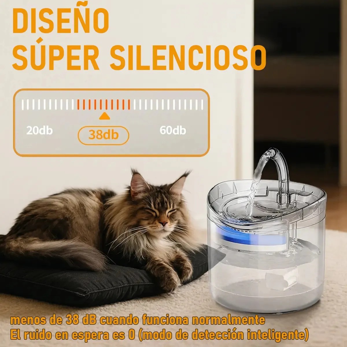 Bebedero Autom&aacute;tico Dispensador De Agua Para Perro Y Gato 1.8L TRANSPARENTE image number null