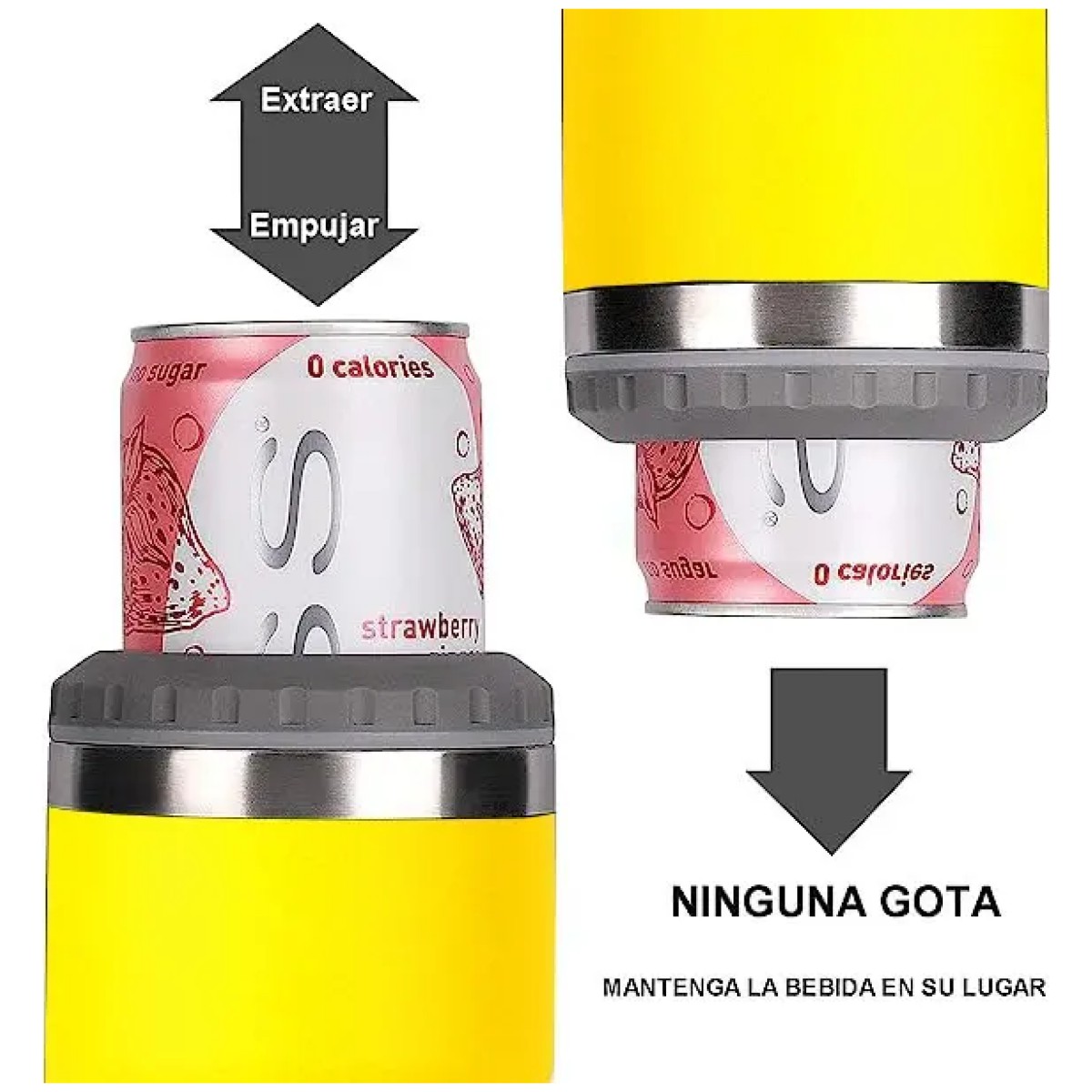 Portalatas De Cerveza 14oz Acero Inoxidable Vaso T&eacute;rmico Amarillo image number null