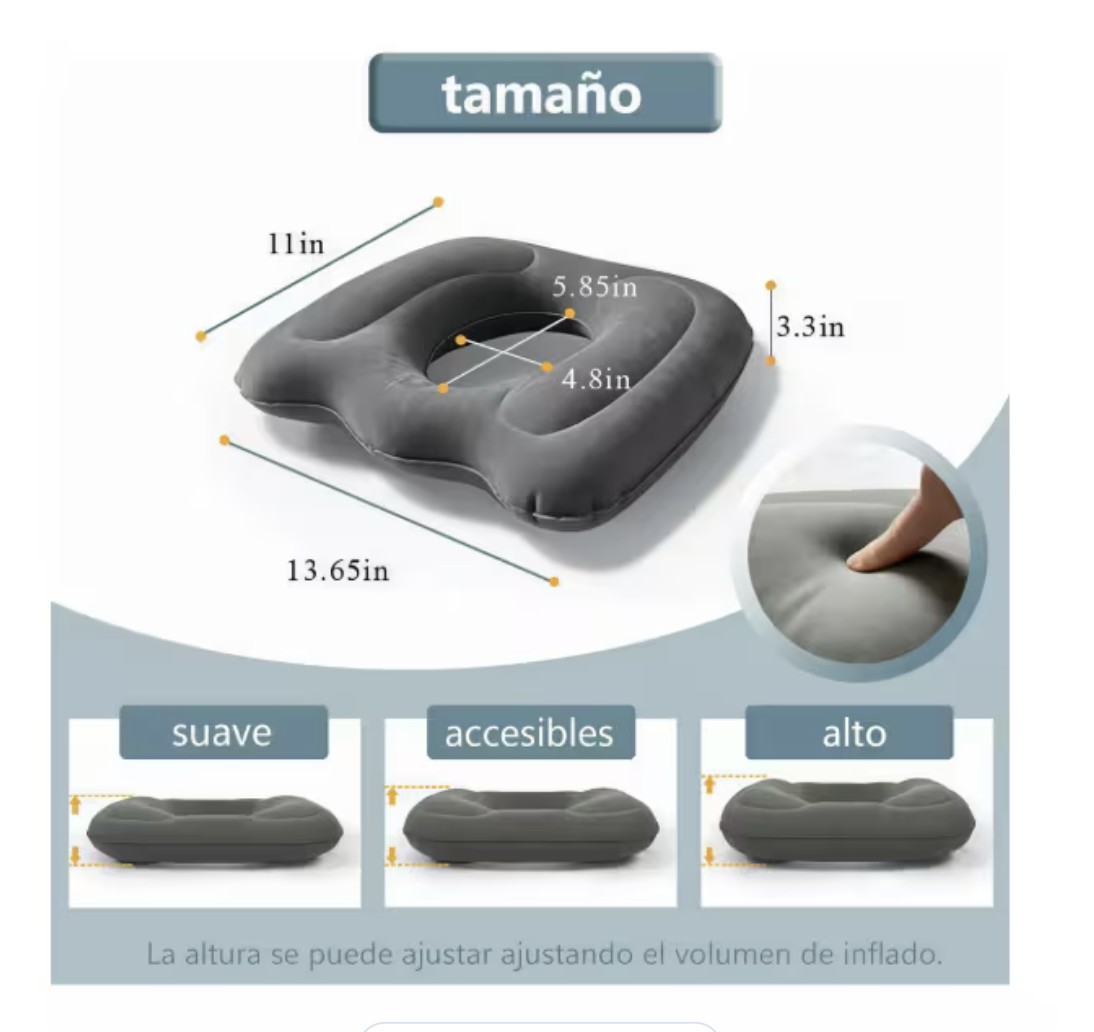 Coj&iacute;n Donas Ortop&eacute;dicas Asiento Para Hemorroides Sentarse Modelo Gris image number null