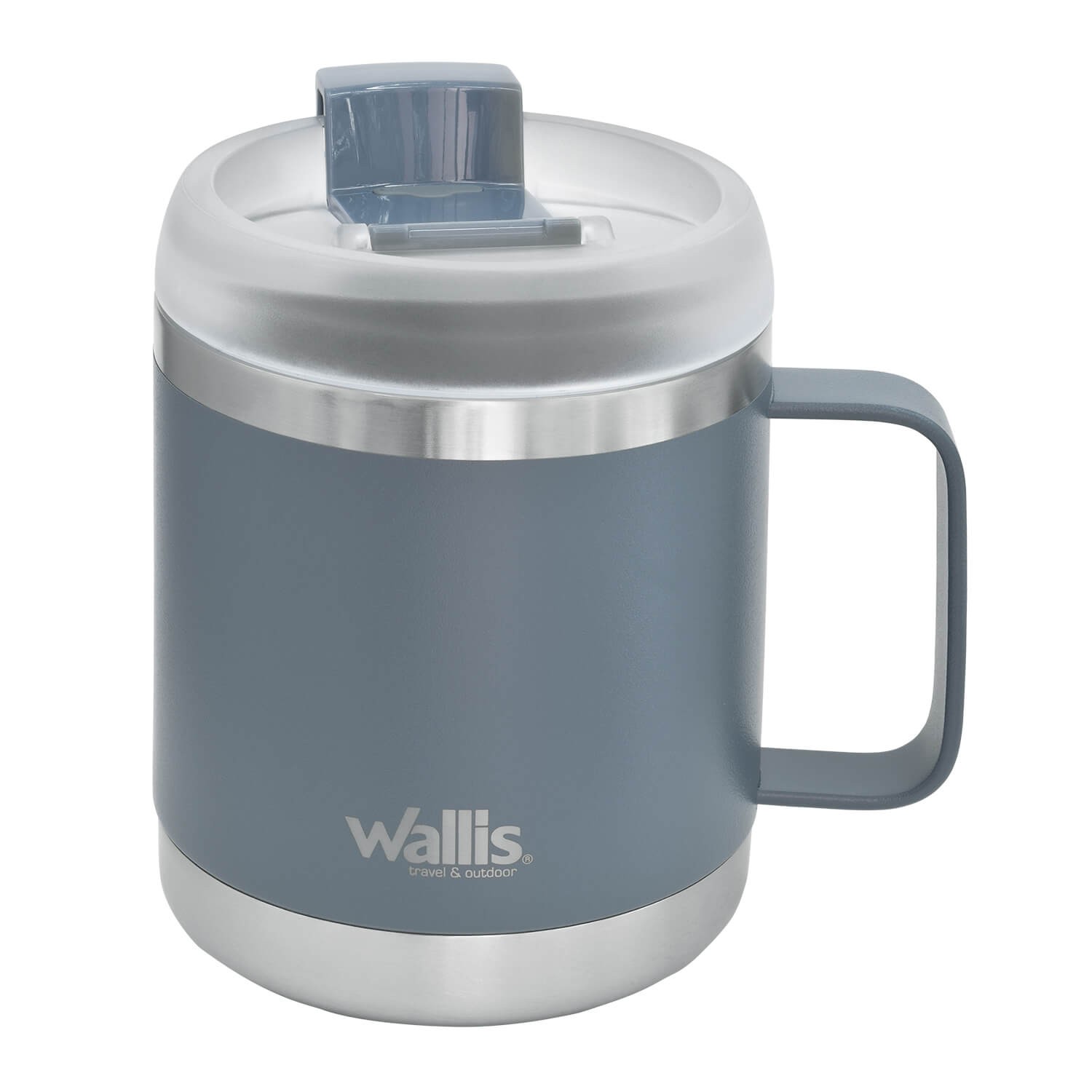 Taza t&eacute;rmica con protector a salpicaduras y tapa rosca, 470 ml, M28906114, gris claro mate image number null