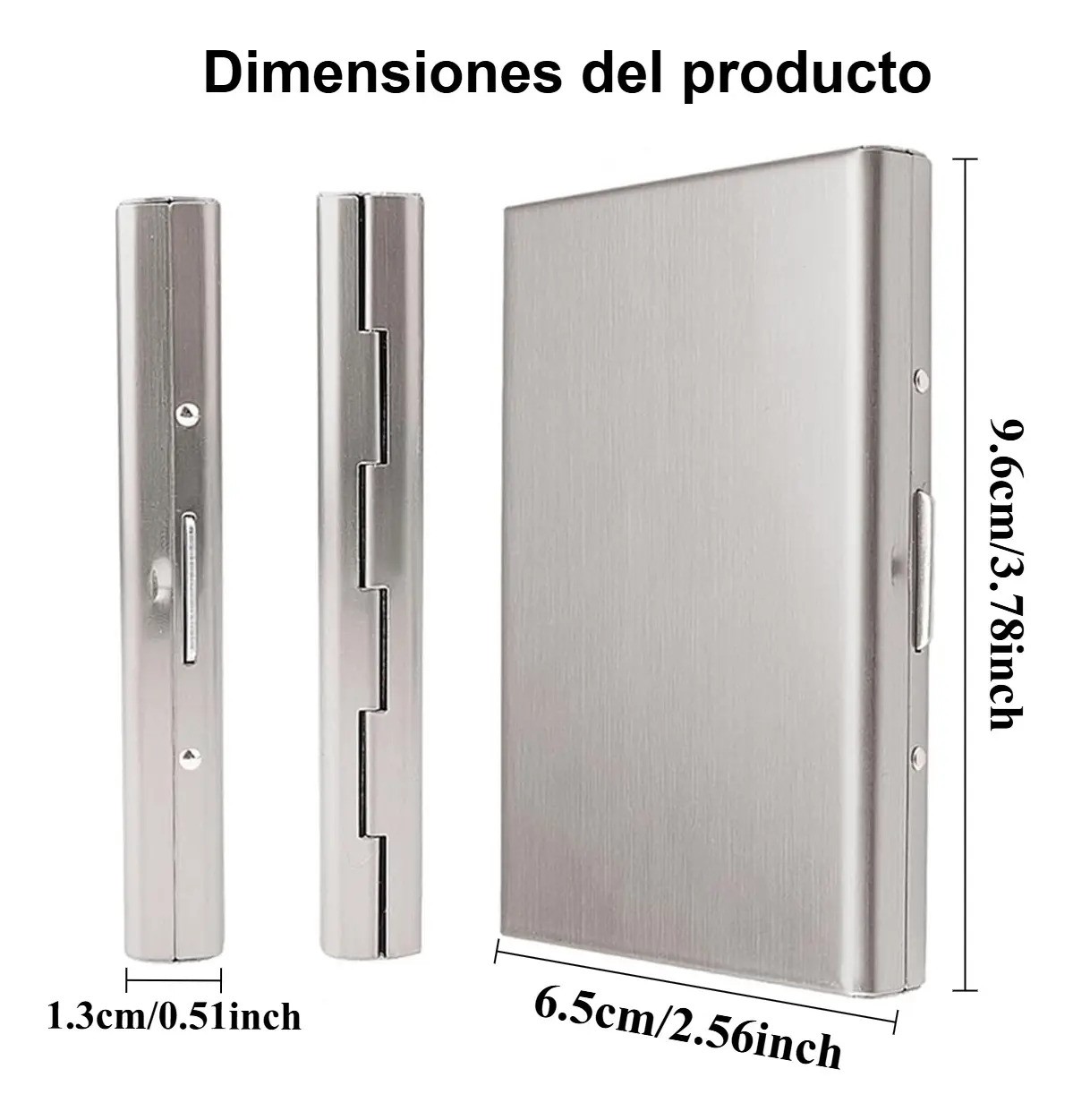 "Tarjetero Para Tarjetas De Cr&eacute;dito Metal Inoxidable 2 Piezas Negro " image number null