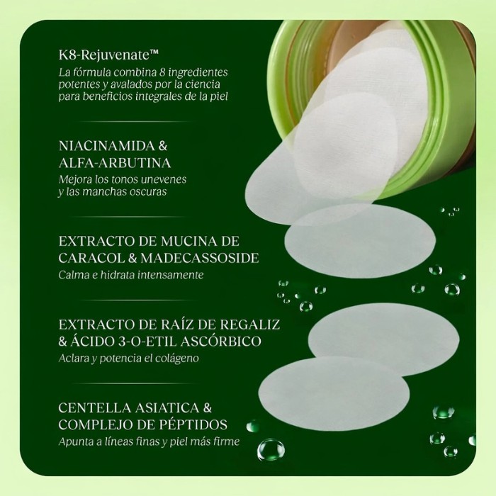 Kit Jiyu Cuidado Facial Coreano Crema Antienvejecimiento con NAD+ y 100 Pads con Nicotinamida, Hidrata e Ilumina la Piel image number null