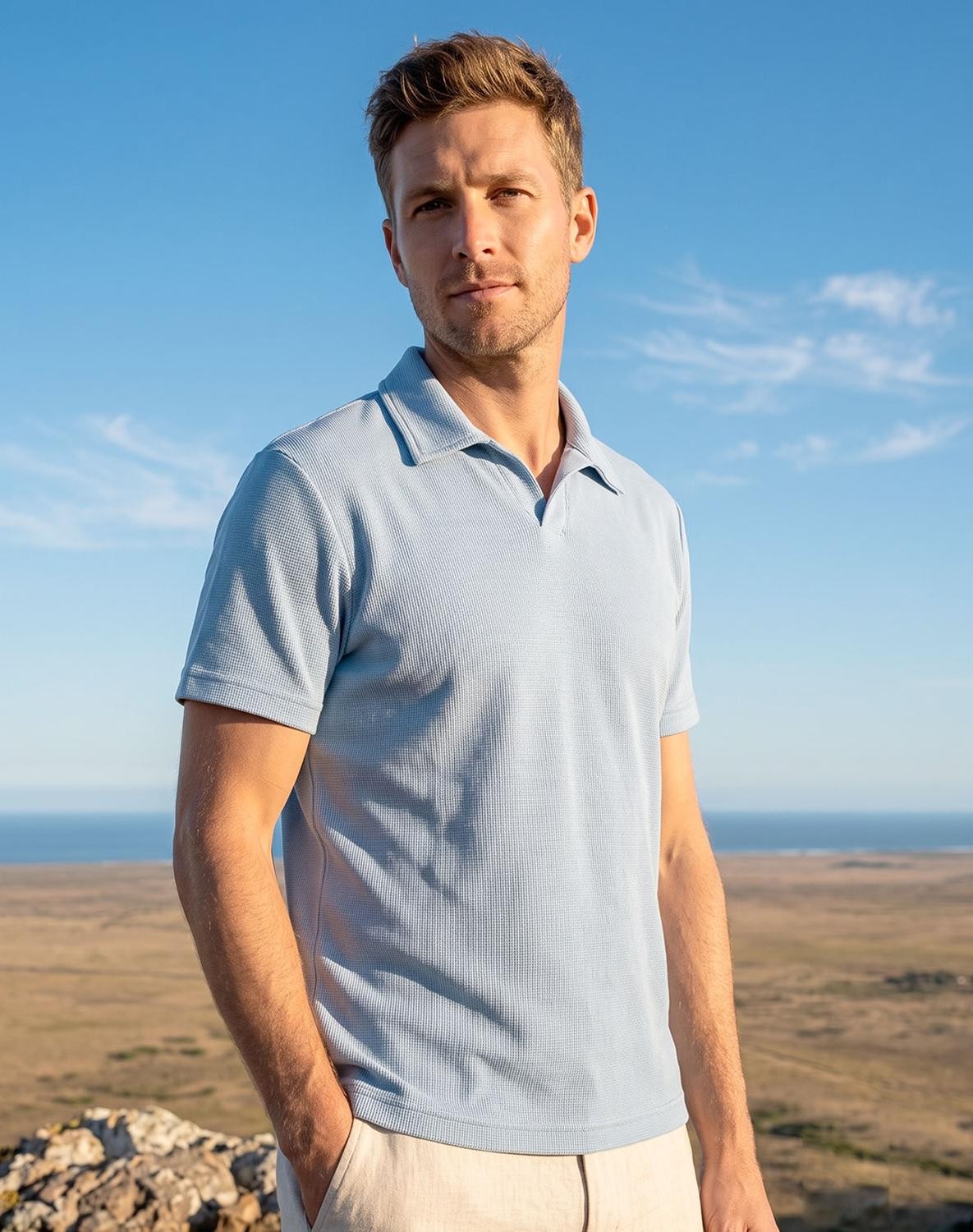 Playera Hombre Moda Polo Azul Stfashion 52605824 image number null