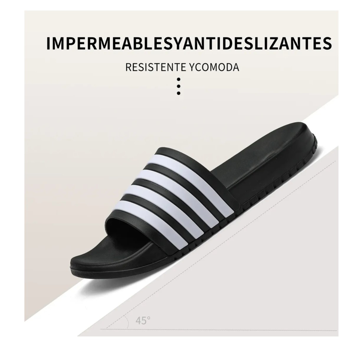 Sandalias Chanclas Suela Gruesa C&oacute;modas Color Negro Talla 25 image number null