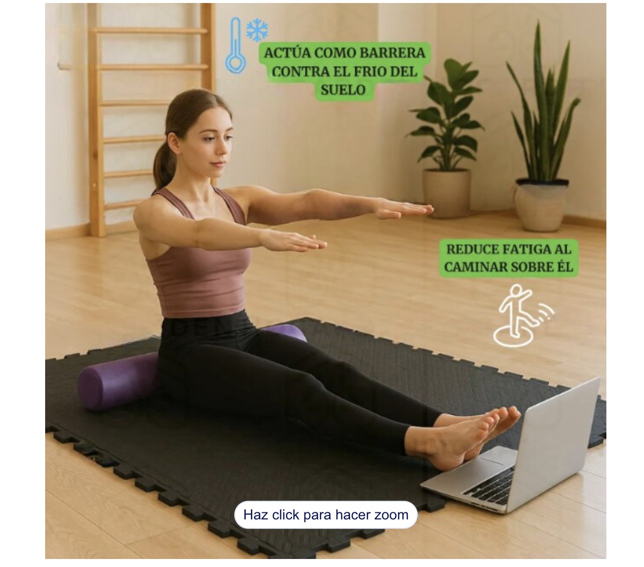Tapete Para Gimnasio Negro Antiderrapante 60x60 8 Piezas Modelo Negro image number null