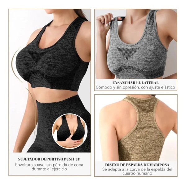 Conjunto Deportivo para Mujer 8 Piezas con Top y Short de Licra para Gym, Yoga, Fitness y Entrenamiento image number null