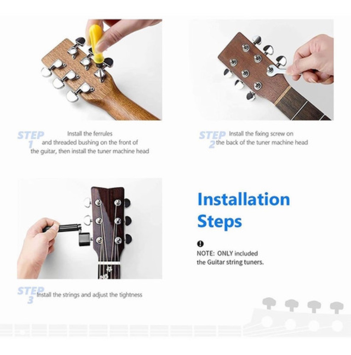 6 Clavijas De Afinaci&oacute;n Para Guitarra El&eacute;ctrica O Ac&uacute;stica plata image number null