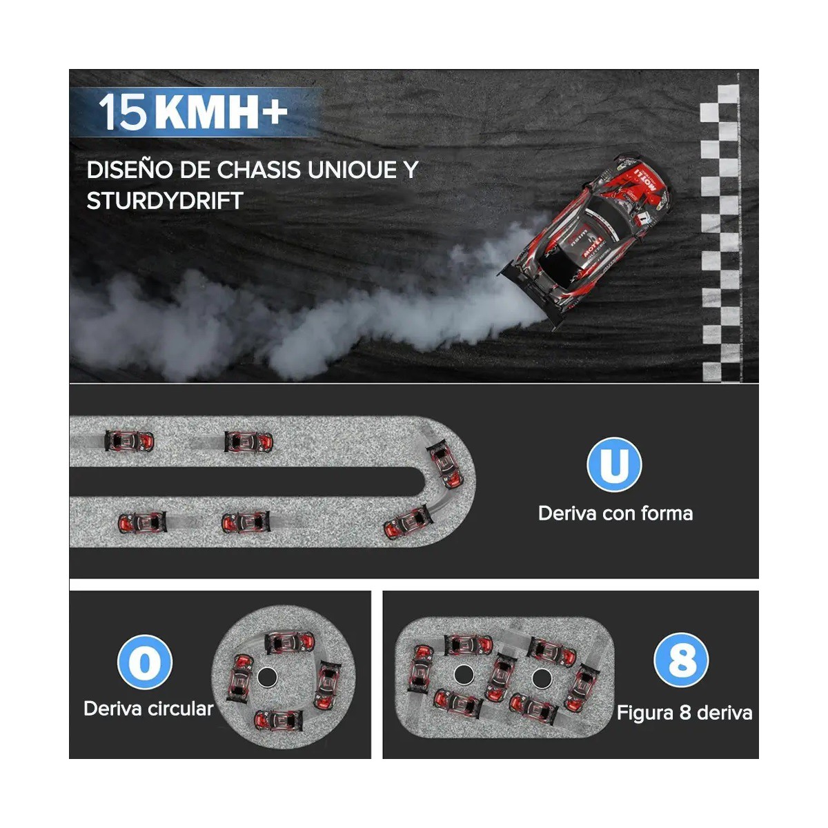 Carro De Control Remoto 4x4 Con Luces 2.4ghz Rojo image number null