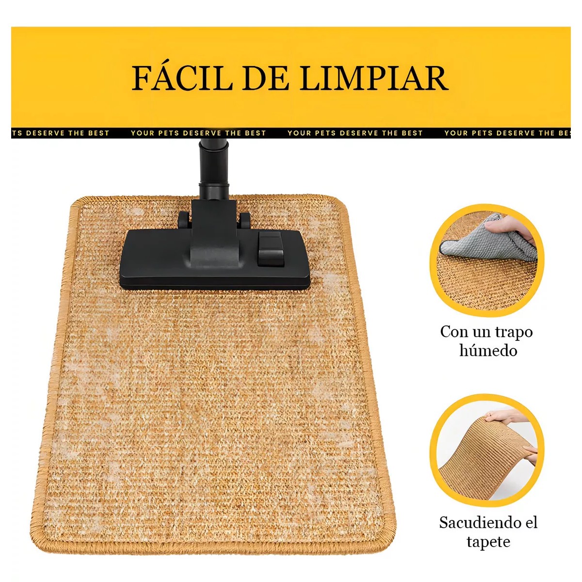 Tapate Rascador Para Gatos De Sisal 50x30cm Color Marr&oacute;n Claro image number null