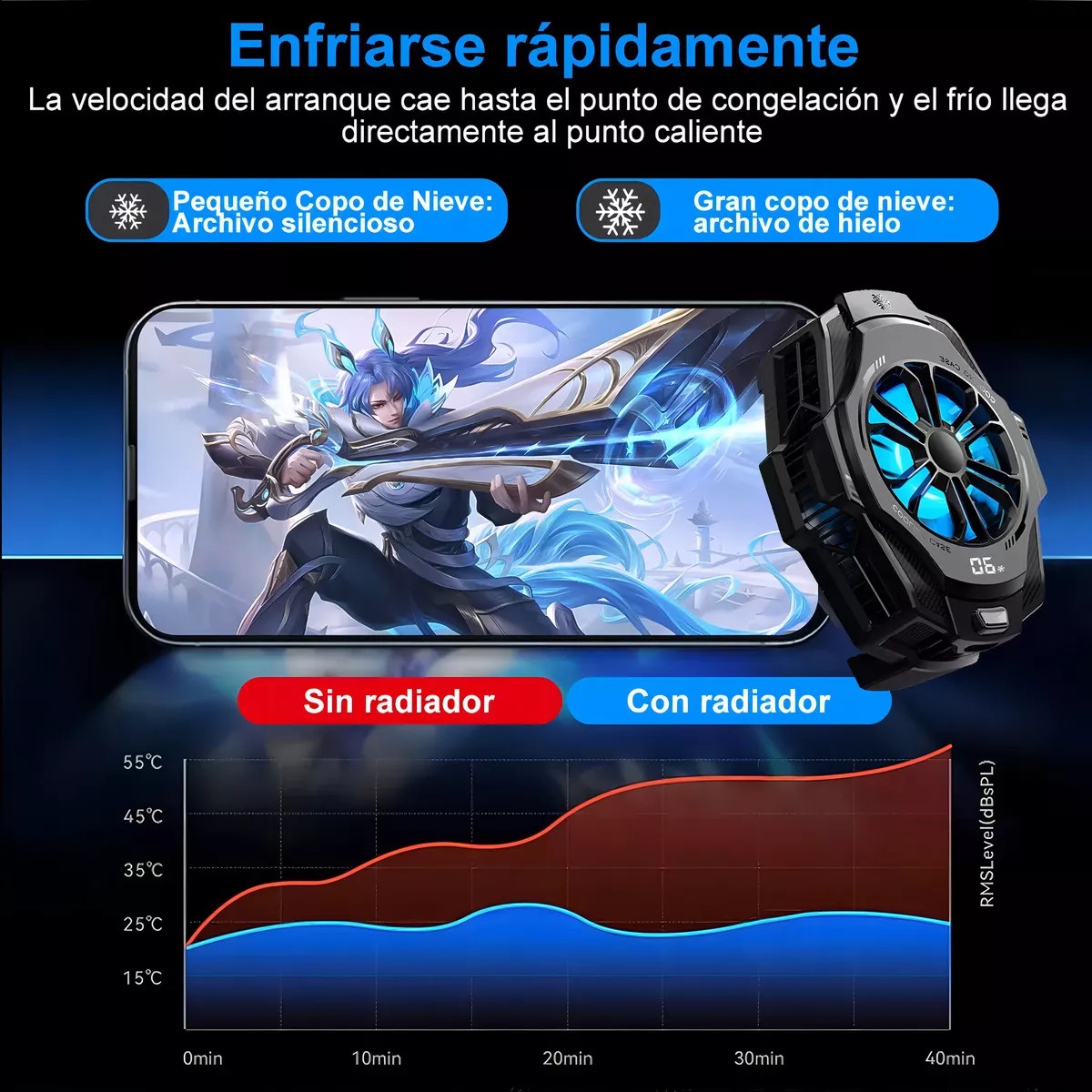 Ventilador Enfriador Magn&eacute;tico De Tel&eacute;fono Para Juegos image number null