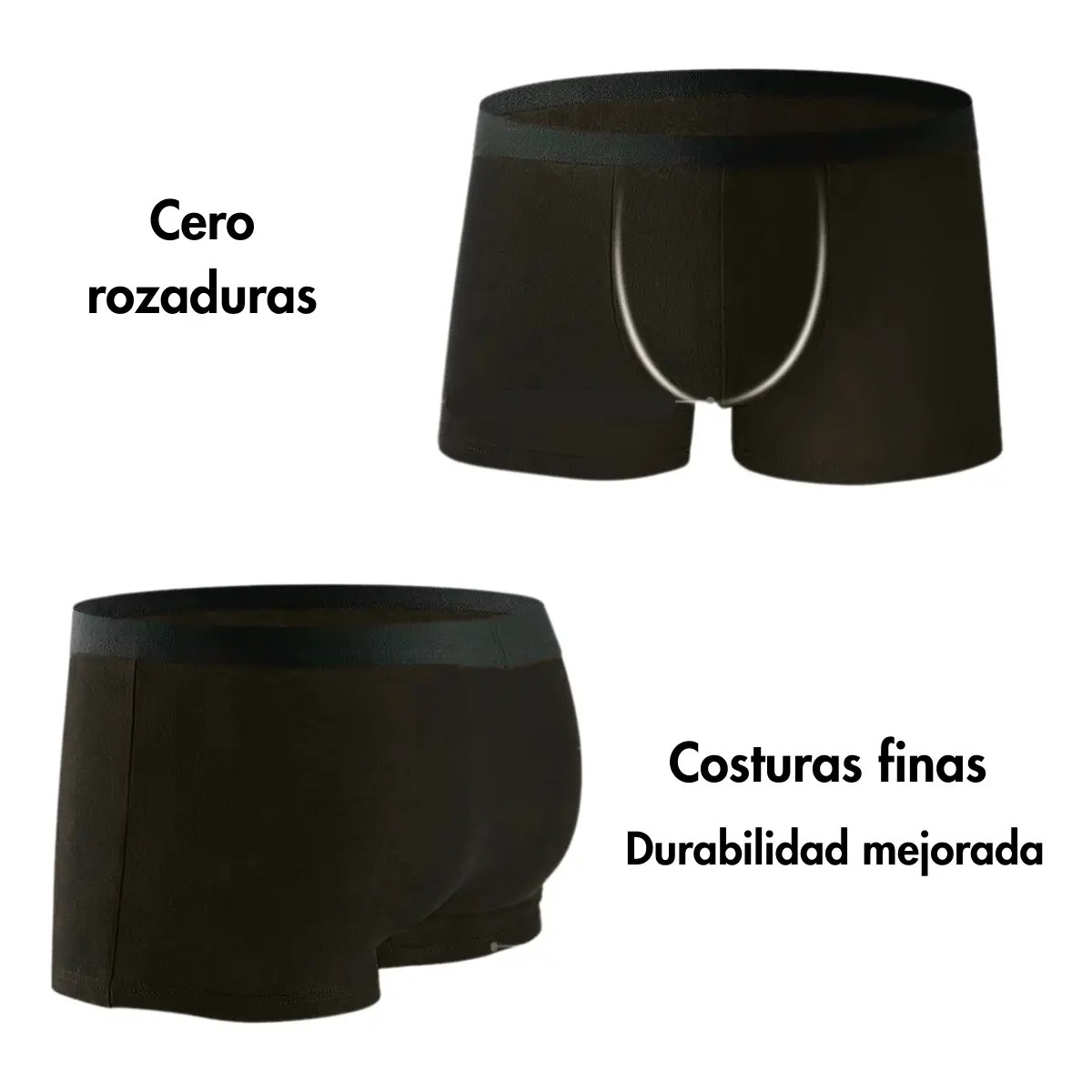 Boxer Hombre C&oacute;modos Transpirables Suaves 4 Piezas Color Negro Talla M image number null