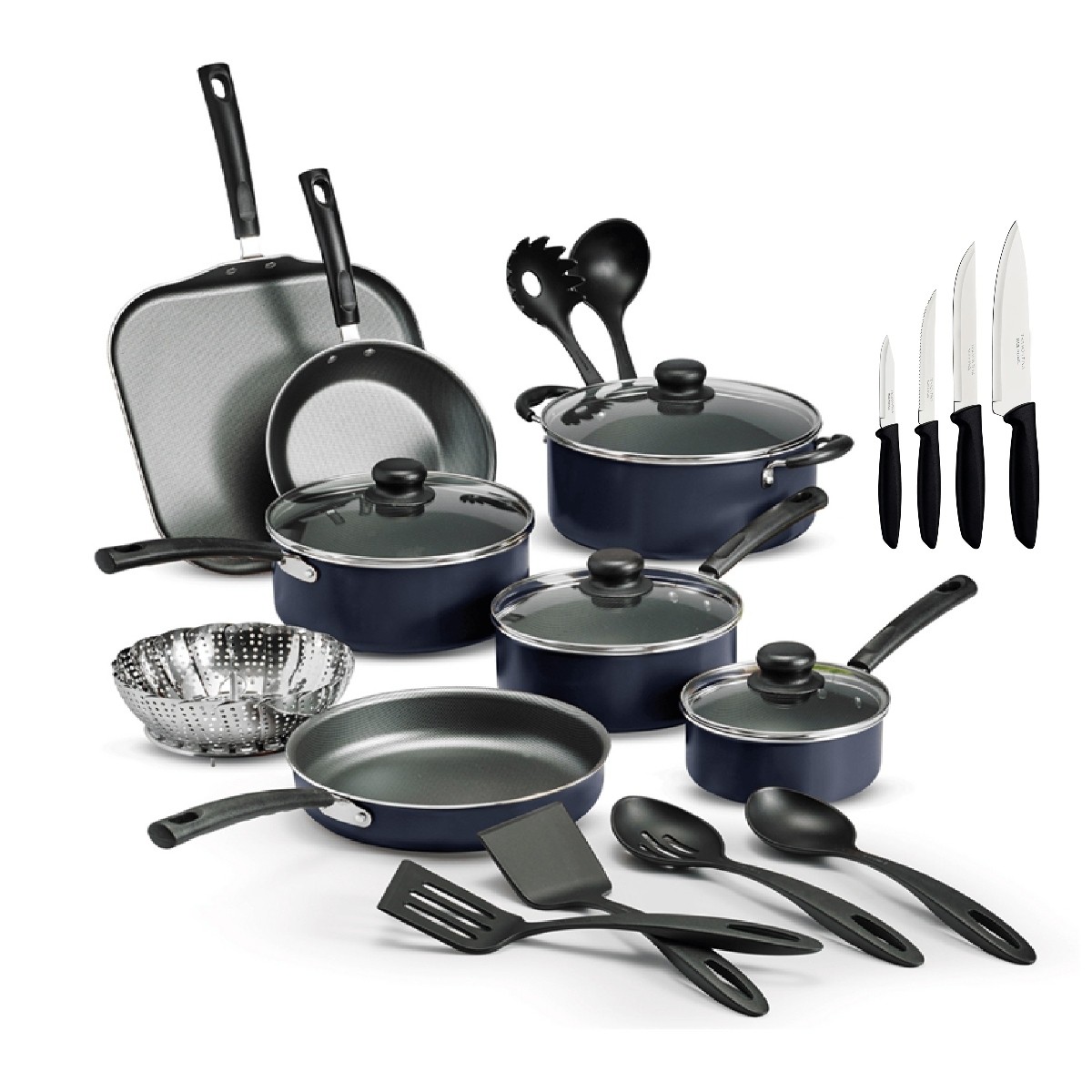 Combo Bateria Primaware Nonstick 22 Piezas Azul + Licuadora Lar / Fussion Vaso Vidrio 1.5L ENDY image number null